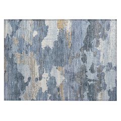 Machine Washable Indoor/Outdoor Chantille ACN2434 Blue 1'8" x 2'6" Rug