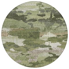 Machine Washable Indoor/Outdoor Chantille ACN2434 Green 8' x 8' Round Rug