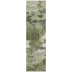 Machine Washable Indoor/Outdoor Chantille ACN2434 Green 2'3" x 7'6" Runner Rug