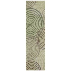 Machine Washable Indoor/Outdoor Chantille ACN2435 Green 2'3" x 7'6" Runner Rug