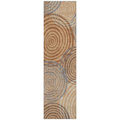 Machine Washable Indoor/Outdoor Chantille ACN2435 Orange 2'3" x 7'6" Runner Rug