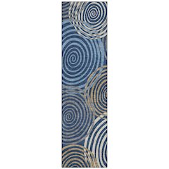 Machine Washable Indoor/Outdoor Chantille ACN2435 Blue 2'3" x 7'6" Runner Rug