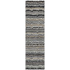 Machine Washable Indoor/Outdoor Chantille ACN2436 Black 2'3" x 7'6" Runner Rug