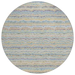 Machine Washable Indoor/Outdoor Chantille ACN2436 Blue 8' x 8' Round Rug