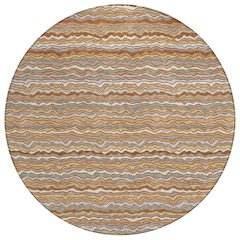 Machine Washable Indoor/Outdoor Chantille ACN2436 Orange 8' x 8' Round Rug
