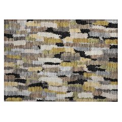 Machine Washable Indoor/Outdoor Chantille ACN2437 Black 1'8" x 2'6" Rug
