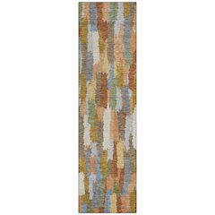 Machine Washable Indoor/Outdoor Chantille ACN2437 Orange 2'3" x 7'6" Runner Rug