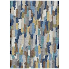 Machine Washable Indoor/Outdoor Chantille ACN2437 Blue 2'6" x 3'10" Rug