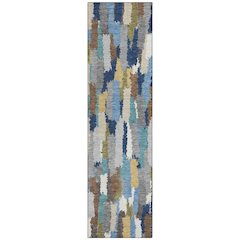 Machine Washable Indoor/Outdoor Chantille ACN2437 Blue 2'3" x 7'6" Runner Rug