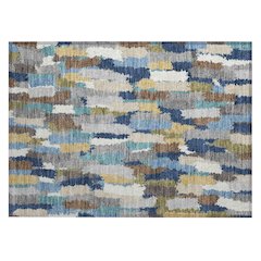Machine Washable Indoor/Outdoor Chantille ACN2437 Blue 1'8" x 2'6" Rug