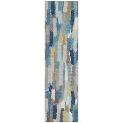 Machine Washable Indoor/Outdoor Chantille ACN2437 Teal 2'3" x 7'6" Runner Rug