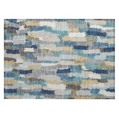 Machine Washable Indoor/Outdoor Chantille ACN2437 Teal 1'8" x 2'6" Rug