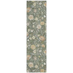Machine Washable Indoor/Outdoor Chantille ACN2438 Green 2'3" x 7'6" Runner Rug