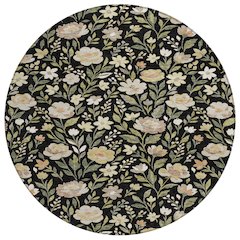 Machine Washable Indoor/Outdoor Chantille ACN2438 Black 8' x 8' Round Rug