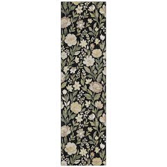 Machine Washable Indoor/Outdoor Chantille ACN2438 Black 2'3" x 7'6" Runner Rug