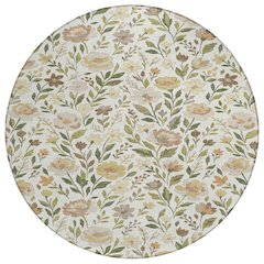 Machine Washable Indoor/Outdoor Chantille ACN2438 Ivory 8' x 8' Round Rug