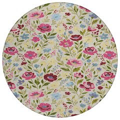Machine Washable Indoor/Outdoor Chantille ACN2438 Ivory 8' x 8' Round Rug