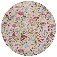 Machine Washable Indoor/Outdoor Chantille ACN2438 Pink 8' x 8' Round Rug