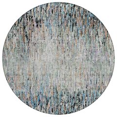 Machine Washable Indoor/Outdoor Chantille ACN2439 Black 8' x 8' Round Rug