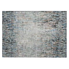 Machine Washable Indoor/Outdoor Chantille ACN2439 Black 1'8" x 2'6" Rug
