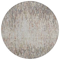 Machine Washable Indoor/Outdoor Chantille ACN2439 Gray 8' x 8' Round Rug