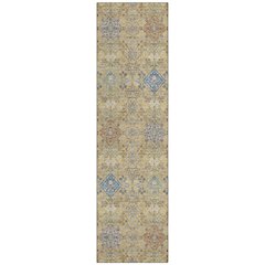 Machine Washable Indoor/Outdoor Chantille ACN2440 Gold 2'3" x 7'6" Runner Rug
