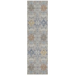 Machine Washable Indoor/Outdoor Chantille ACN2440 Gray 2'3" x 7'6" Runner Rug