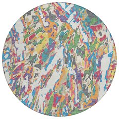 Machine Washable Indoor/Outdoor Chantille ACN2441 Ivory 8' x 8' Round Rug