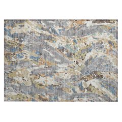Machine Washable Indoor/Outdoor Chantille ACN2441 Gray 1'8" x 2'6" Rug