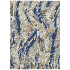 Machine Washable Indoor/Outdoor Chantille ACN2441 Blue 2'6" x 3'10" Rug