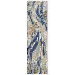 Machine Washable Indoor/Outdoor Chantille ACN2441 Blue 2'3" x 7'6" Runner Rug