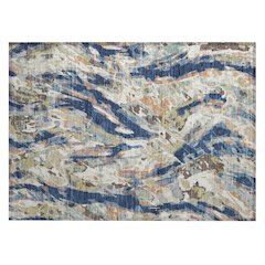 Machine Washable Indoor/Outdoor Chantille ACN2441 Blue 1'8" x 2'6" Rug