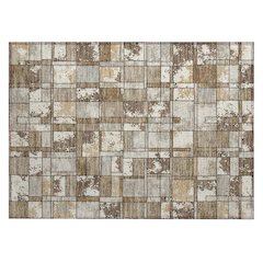 Machine Washable Indoor/Outdoor Chantille ACN2442 Brown 1'8" x 2'6" Rug