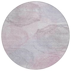 Machine Washable Indoor/Outdoor Chantille ACN2443 Pink 8' x 8' Round Rug