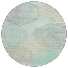 Machine Washable Indoor/Outdoor Chantille ACN2443 Green 8' x 8' Round Rug