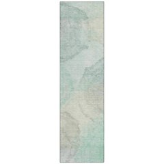 Machine Washable Indoor/Outdoor Chantille ACN2443 Green 2'3" x 7'6" Runner Rug