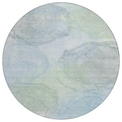 Machine Washable Indoor/Outdoor Chantille ACN2443 Blue 8' x 8' Round Rug