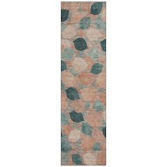 Machine Washable Indoor/Outdoor Chantille ACN2444 Orange 2'3" x 7'6" Runner Rug