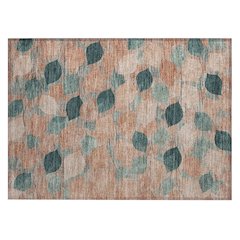 Machine Washable Indoor/Outdoor Chantille ACN2444 Orange 1'8" x 2'6" Rug