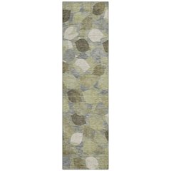 Machine Washable Indoor/Outdoor Chantille ACN2444 Green 2'3" x 7'6" Runner Rug