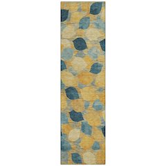 Machine Washable Indoor/Outdoor Chantille ACN2444 Gold 2'3" x 7'6" Runner Rug