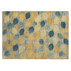 Machine Washable Indoor/Outdoor Chantille ACN2444 Gold 1'8" x 2'6" Rug
