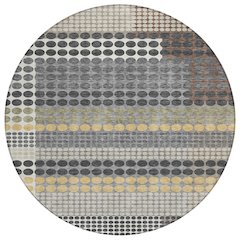 Machine Washable Indoor/Outdoor Chantille ACN2445 Black 8' x 8' Round Rug