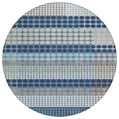 Machine Washable Indoor/Outdoor Chantille ACN2445 Blue 8' x 8' Round Rug