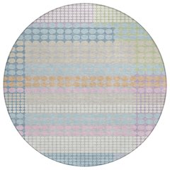 Machine Washable Indoor/Outdoor Chantille ACN2445 Blue 8' x 8' Round Rug