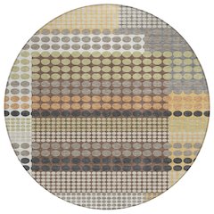 Machine Washable Indoor/Outdoor Chantille ACN2445 Brown 8' x 8' Round Rug