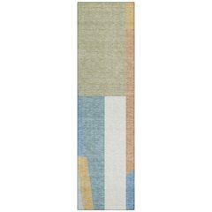 Machine Washable Indoor/Outdoor Chantille ACN2446 Blue 2'3" x 7'6" Runner Rug