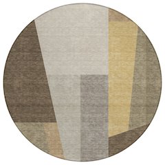Machine Washable Indoor/Outdoor Chantille ACN2446 Brown 8' x 8' Round Rug
