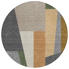 Machine Washable Indoor/Outdoor Chantille ACN2446 Gray 8' x 8' Round Rug