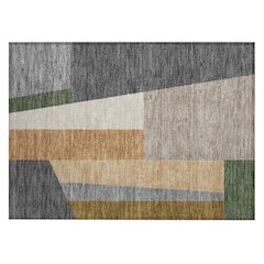 Machine Washable Indoor/Outdoor Chantille ACN2446 Gray 1'8" x 2'6" Rug